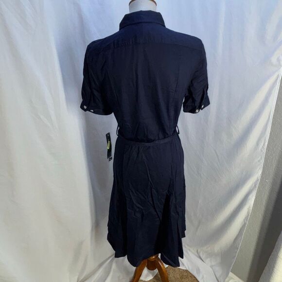 NWT Ralph Lauren spectator button front shirt dress tie Sz 8 city navy blue - Picture 5 of 12